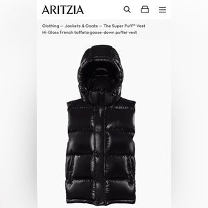 Aritzia SuperPuff Vest. Hi-Gloss Black